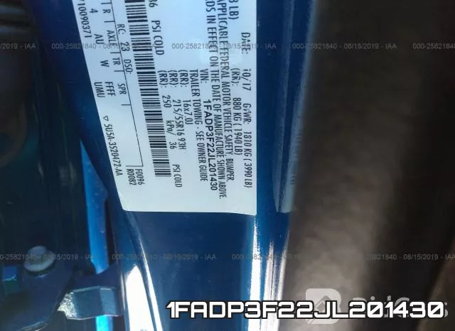 1FADP3F22JL201430 фото 10