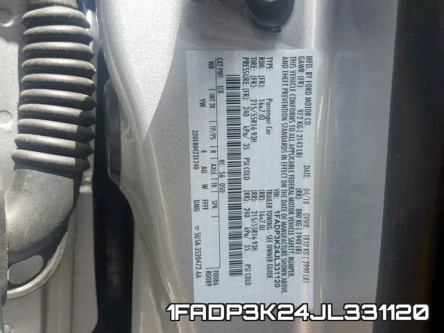 1FADP3K24JL331120 фото 2