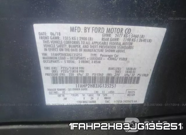 1FAHP2H83JG135251 фото 10