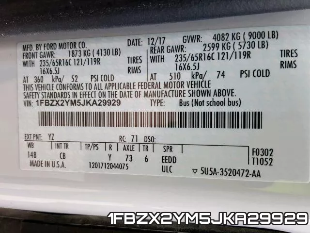 1FBZX2YM5JKA29929 фото 2