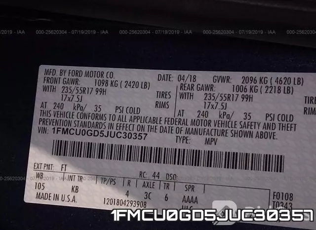 1FMCU0GD5JUC30357 фото 10