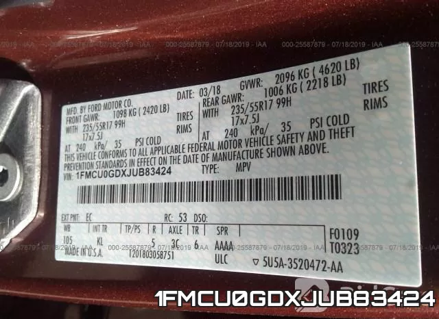 1FMCU0GDXJUB83424 фото 10