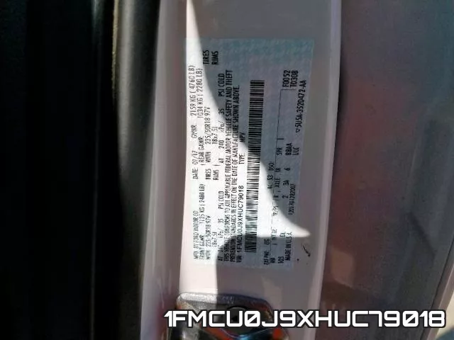 1FMCU0J9XHUC79018 фото 2