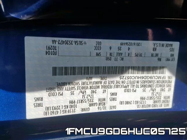 1FMCU9GD6HUC05725 фото 2