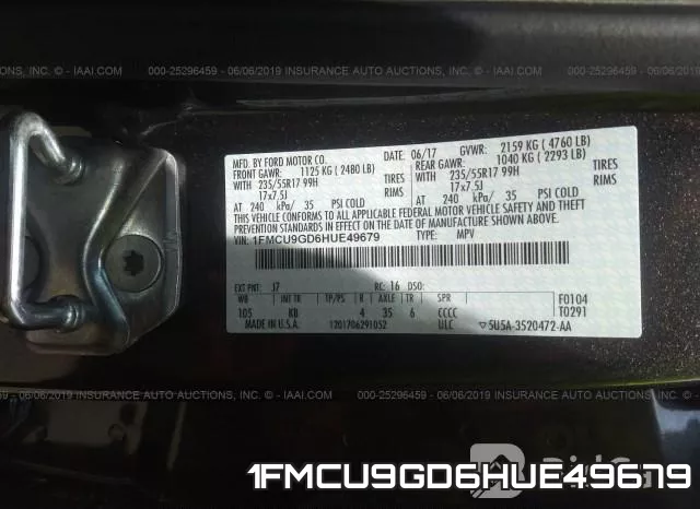 1FMCU9GD6HUE49679 фото 10