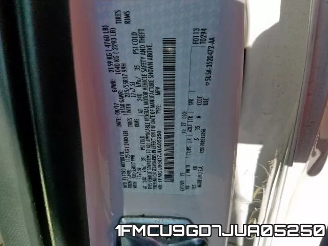 1FMCU9GD7JUA05250 фото 2