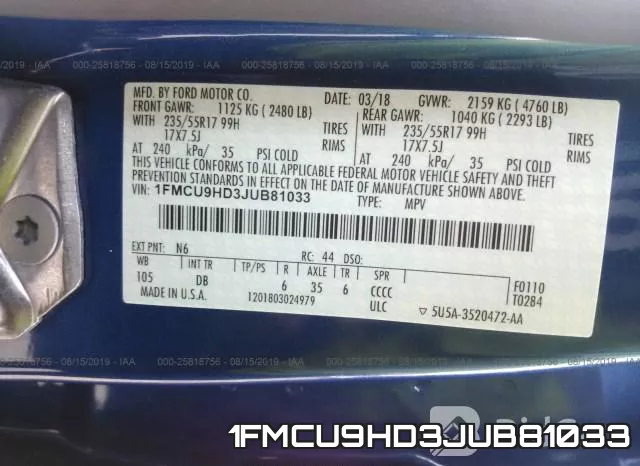 1FMCU9HD3JUB81033 фото 10