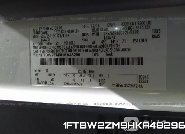 1FTBW2ZM9HKA48296 фото 10