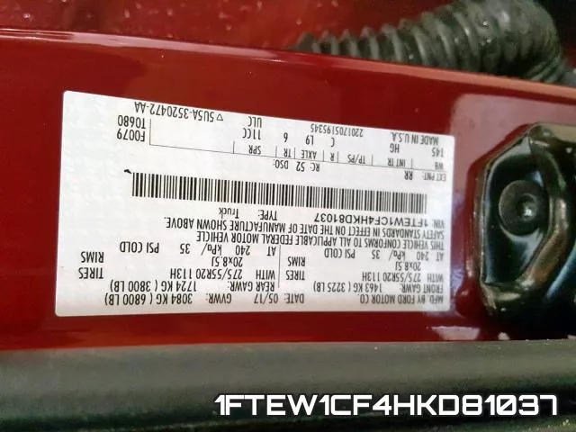 1FTEW1CF4HKD81037 фото 2