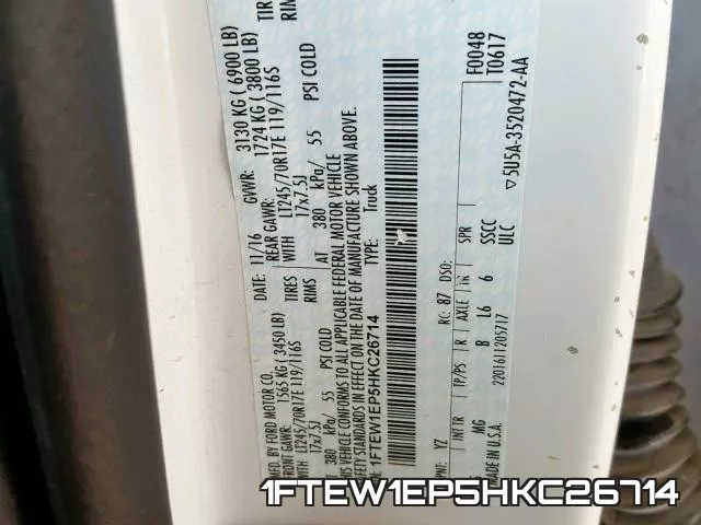 1FTEW1EP5HKC26714 фото 2
