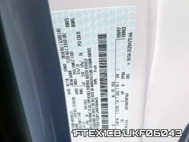 1FTEX1CB1JKF06043 фото 2