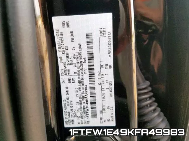 1FTFW1E49KFA49983 фото 2