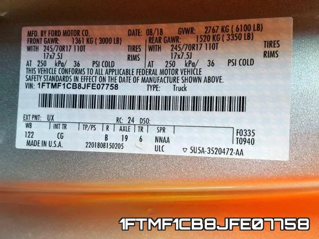 1FTMF1CB8JFE07758 фото 2