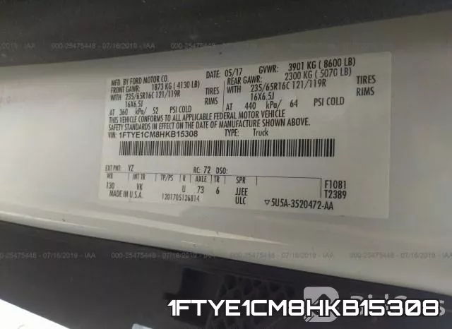 1FTYE1CM8HKB15308 фото 10