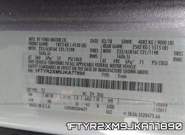 1FTYR2XM9JKA77890 фото 10