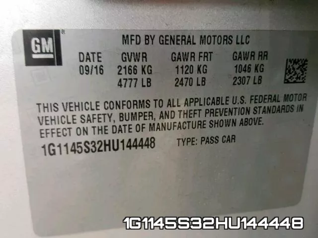 1G1145S32HU144448 фото 2
