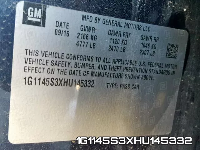 1G1145S3XHU145332 фото 2
