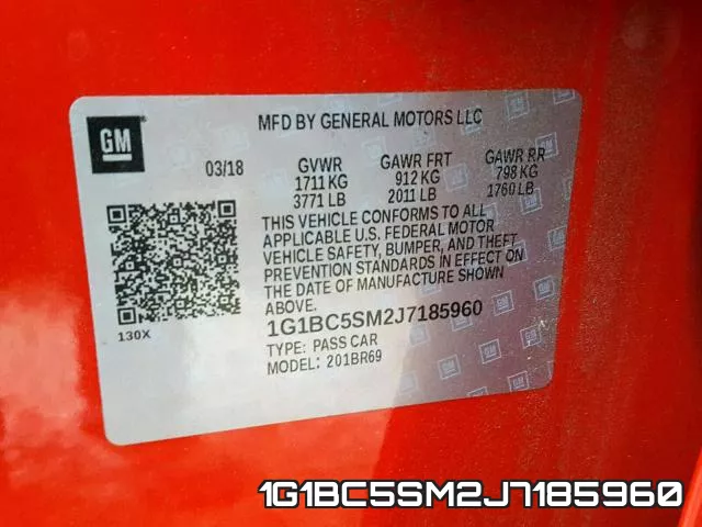 1G1BC5SM2J7185960 фото 2