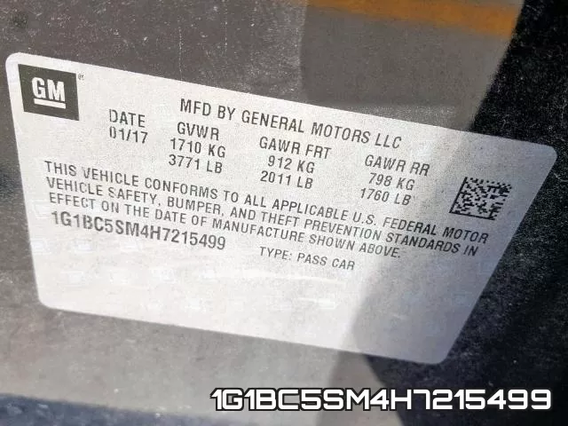 1G1BC5SM4H7215499 фото 2