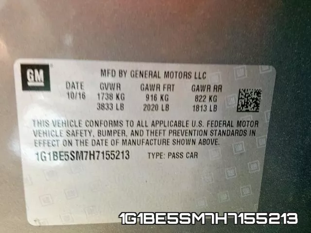 1G1BE5SM7H7155213 фото 2