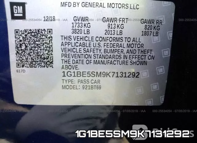 1G1BE5SM9K7131292 фото 10