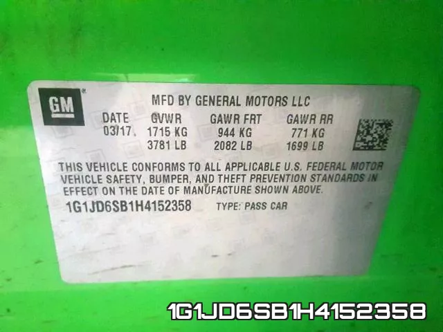 1G1JD6SB1H4152358 фото 2