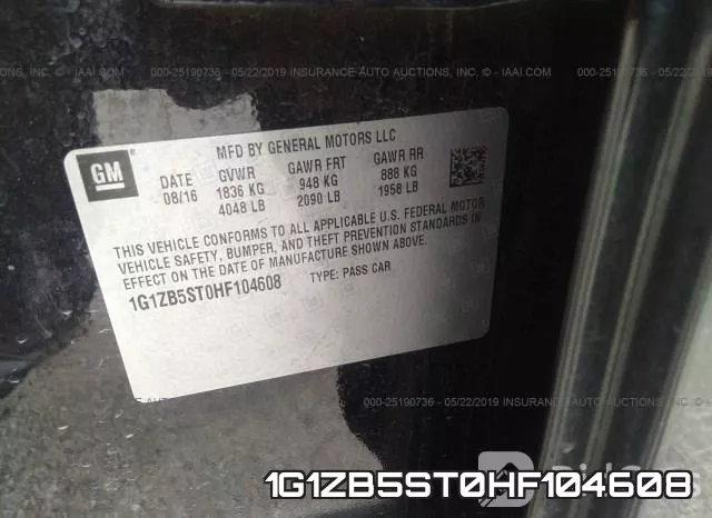 1G1ZB5ST0HF104608 фото 10