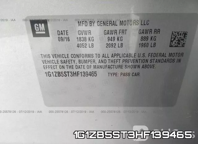 1G1ZB5ST3HF139465 фото 10