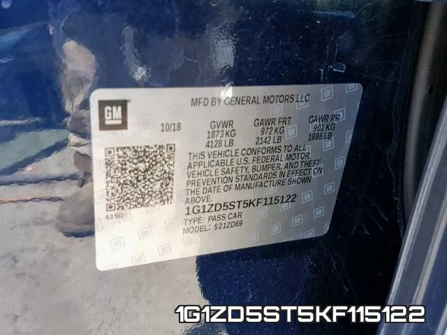 1G1ZD5ST5KF115122 фото 2