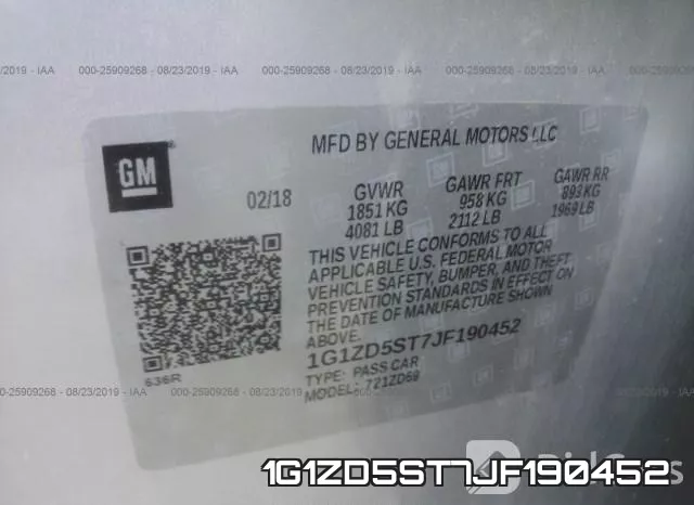 1G1ZD5ST7JF190452 фото 10