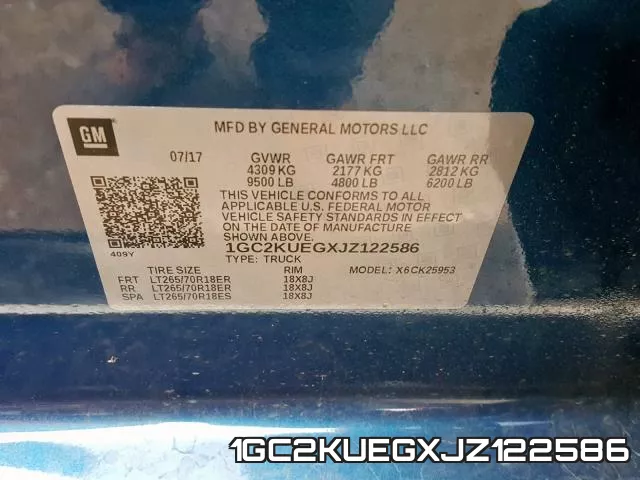 1GC2KUEGXJZ122586 фото 2
