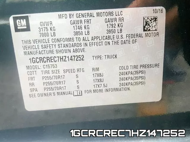 1GCRCREC7HZ147252 фото 2