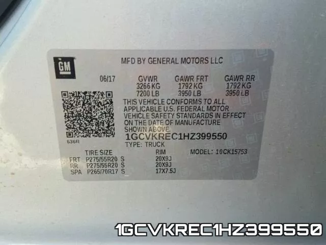 1GCVKREC1HZ399550 фото 2