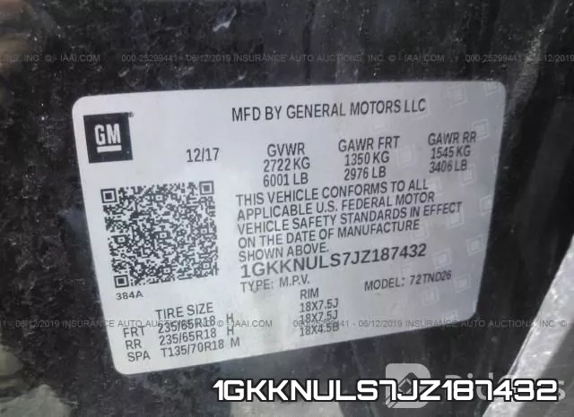 1GKKNULS7JZ187432 фото 10