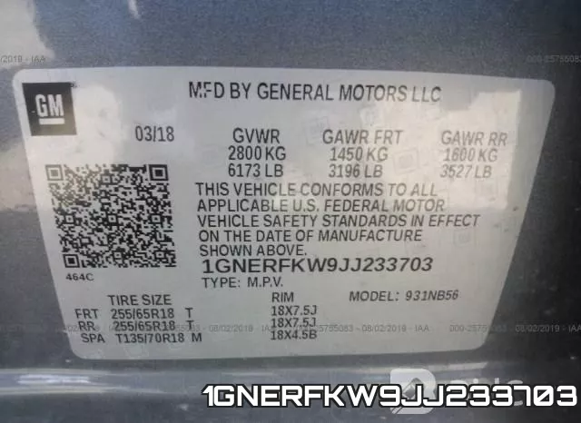 1GNERFKW9JJ233703 фото 10