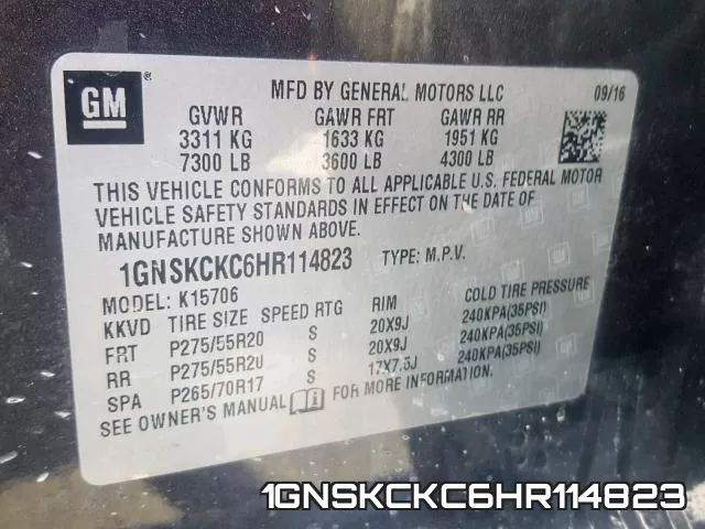 1GNSKCKC6HR114823 фото 2