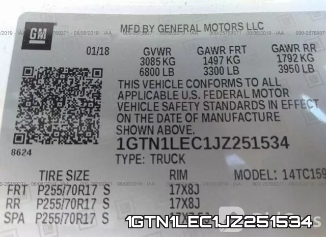 1GTN1LEC1JZ251534 фото 10