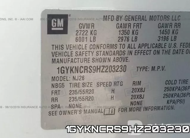 1GYKNCRS9HZ203230 фото 10