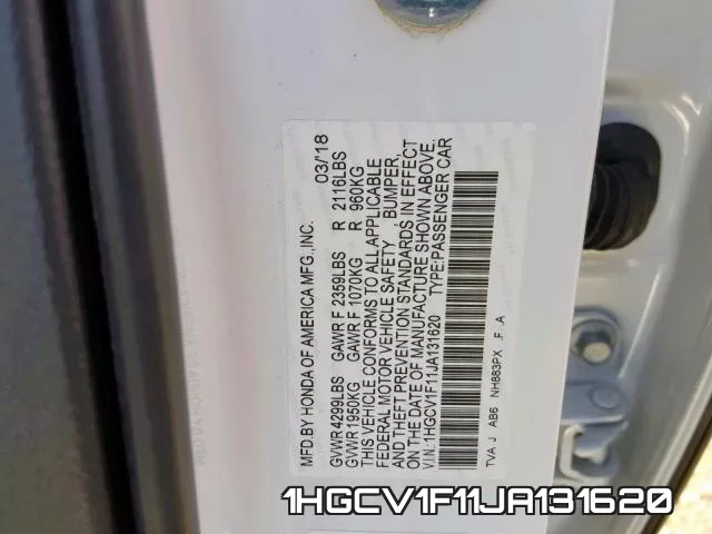 1HGCV1F11JA131620 фото 2