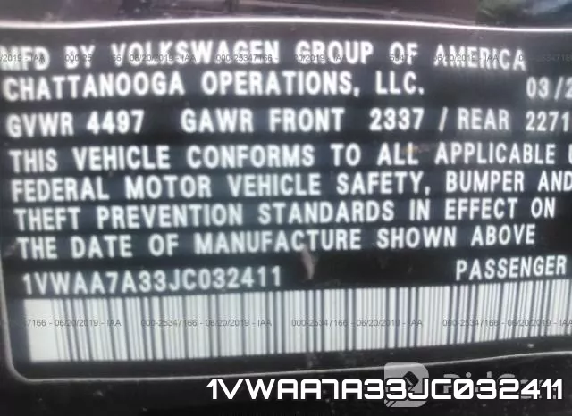 1VWAA7A33JC032411 фото 10