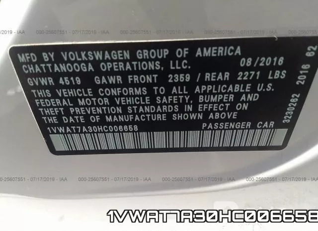 1VWAT7A30HC006658 фото 10