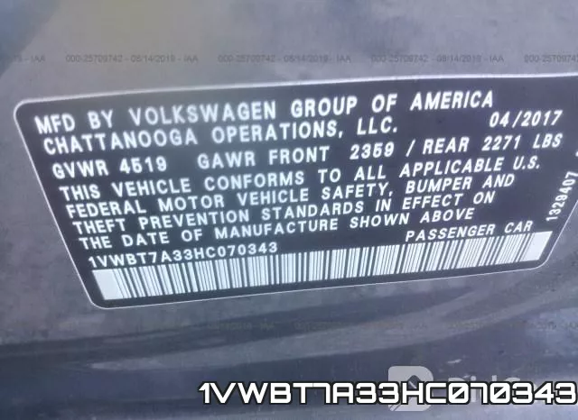 1VWBT7A33HC070343 фото 10