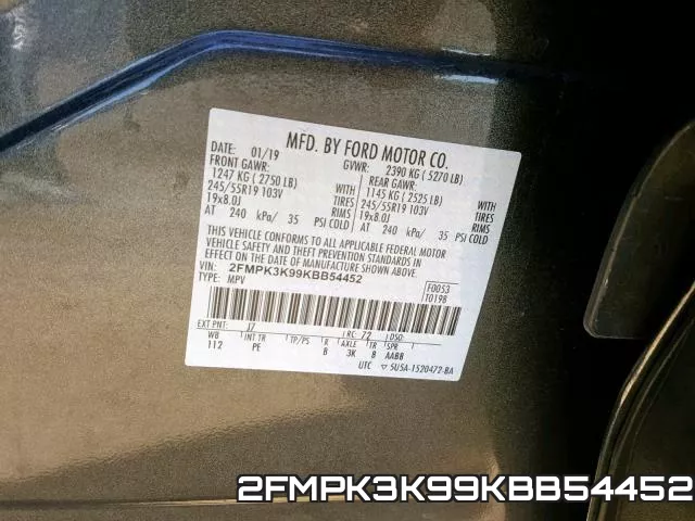 2FMPK3K99KBB54452 фото 2
