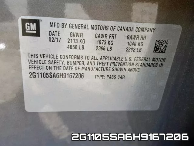 2G1105SA6H9167206 фото 2