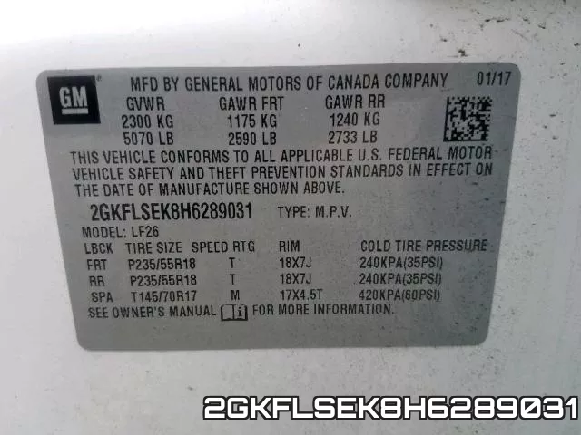 2GKFLSEK8H6289031 фото 2