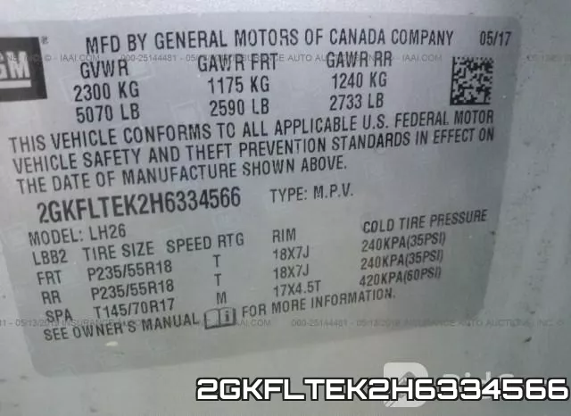 2GKFLTEK2H6334566 фото 10