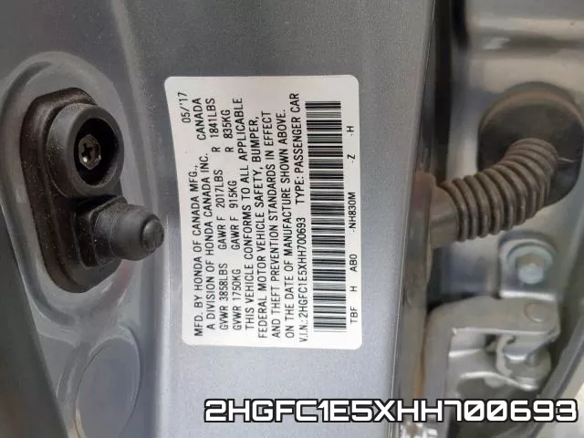2HGFC1E5XHH700693 фото 2