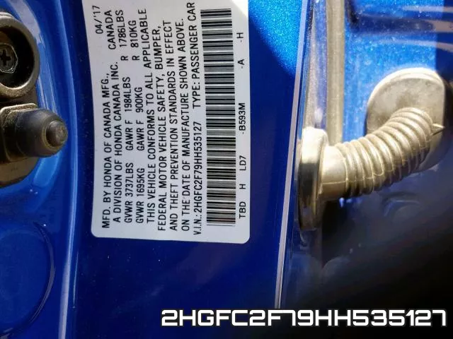 2HGFC2F79HH535127 фото 2