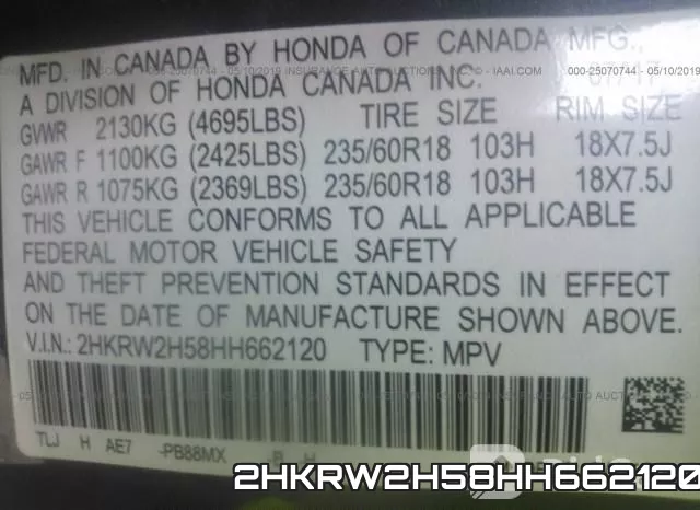 2HKRW2H58HH662120 фото 10