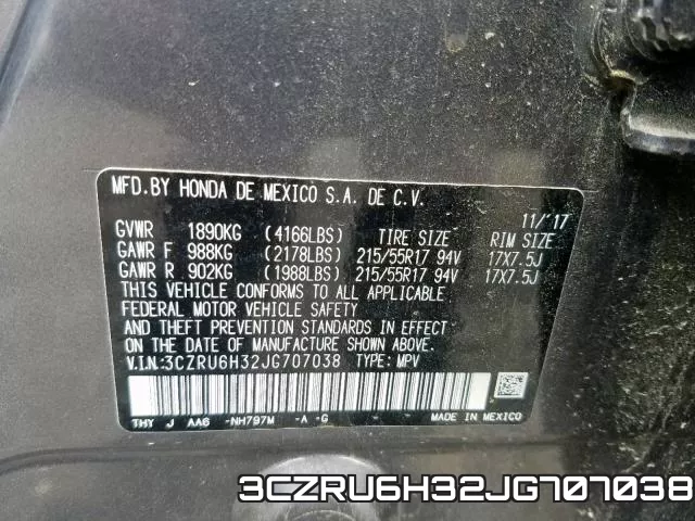 3CZRU6H32JG707038 фото 2